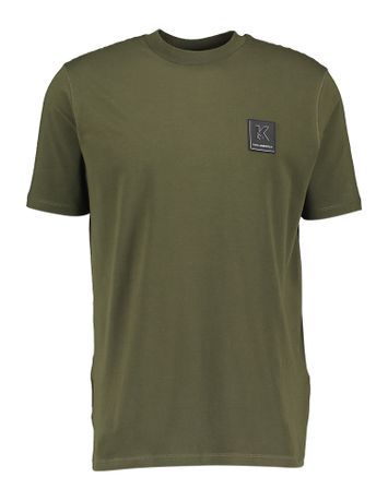 Kakigroene t-shirt met ronde hals en korte mouwen Karl Lagerfeld 