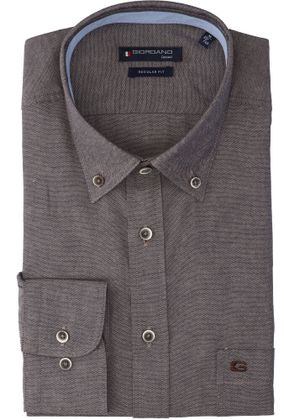 Giordano Sand katoenen hemd ( regular fit) met lange mouwen
