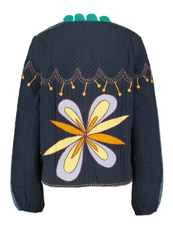 Donkerblauwe jacket met multicolor print Stella Nova