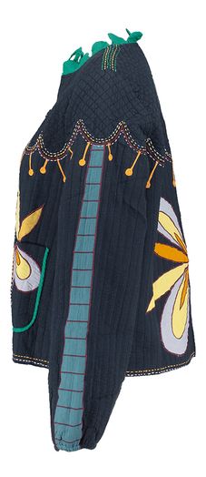 Donkerblauwe jacket met multicolor print Stella Nova
