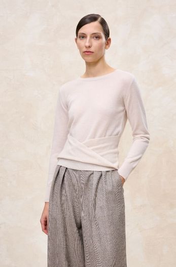 Beige trui met wol en cashmere Kleo Woolcash