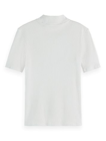 Witte t-shirt met ribbel Scotch & Soda