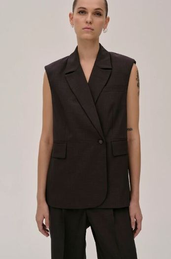 Donkerblaue mouwloze vest Averill Herskind
