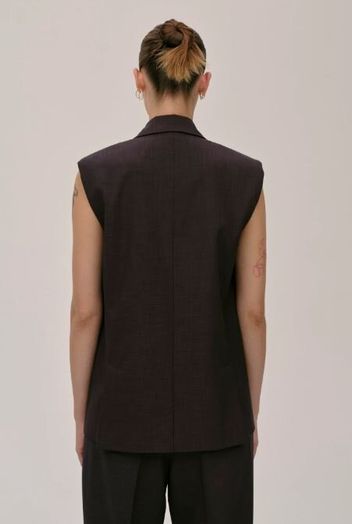 Donkerblaue mouwloze vest Averill Herskind
