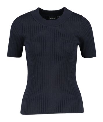 Donkerblauwe t-shirt in pull stof Doofy Mid Blouse Herskind