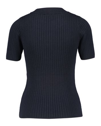 Donkerblauwe t-shirt in pull stof Doofy Mid Blouse Herskind