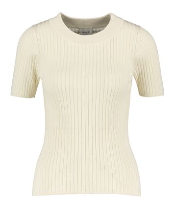 Ecru t-shirt in pull stof Doofy Mid Blouse Herskind