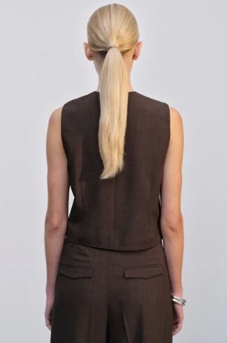 bruine mouwloze vest Mister Herskind
