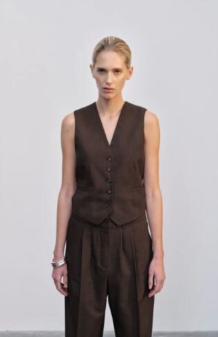 bruine mouwloze vest Mister Herskind