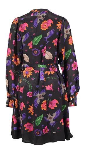 Zwarte jurk met multicolor speelse print Noella Yess