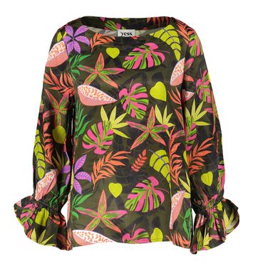 Multicolor blouse met plantenmotief Nele Yess