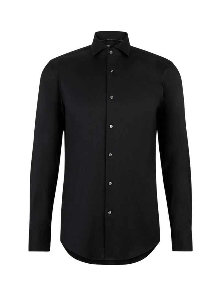 Zwart katoenen hemd (slim fit) met lange mouwen Hugo Boss
