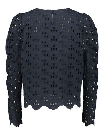 Donkerblauwe katoenen blouse met speciale mouwen Trista Munthe
