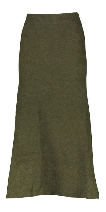 Kaki A-lijn rok in wasbeerwol Isabella Six Ames