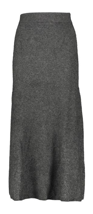 Donkergrijze A-lijn rok in wasbeerwol Isabella Six Ames