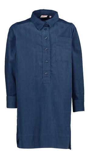 Blauw kleed met knopen en borstzak Hedy AO76