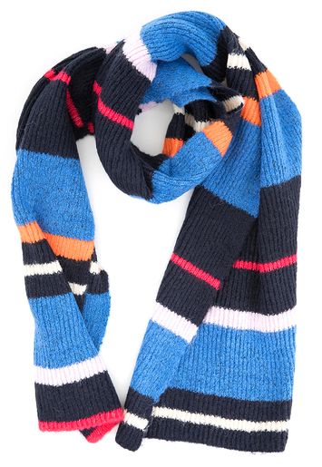 Donkerblauwe sjaal met multicolor strepen Faye AO76