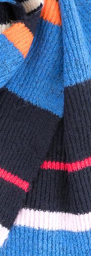 Donkerblauwe sjaal met multicolor strepen Faye AO76