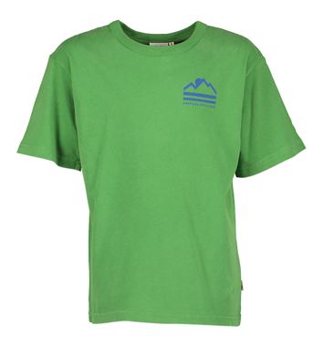 Groene katoenen t-shirt met print op de achterkant Silas AO76