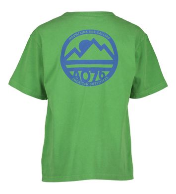 Groene katoenen t-shirt met print op de achterkant Silas AO76