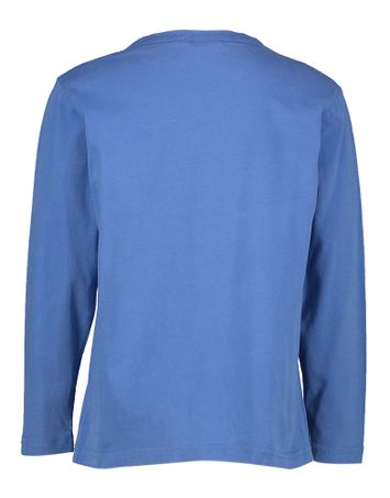Blauwe t-shirt met lange mouwen en merklogo Mathew AO76