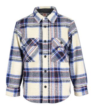 AO76 Beige jas met multicolor streeppatroon Levi