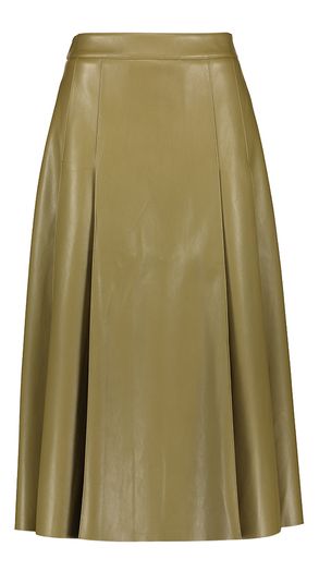 Kaki midirok in faux leer Geeuw Essentiel