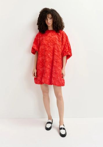 Rode mini-pofjurk in jacquard Grateful Essentiel