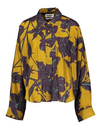 Bronzen zijden blouse met bloemenprint Girt Essentiel