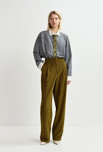 Zwart wit gestreept hemd met stras detail aan de knopen Gail Essentiel