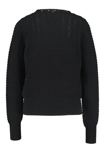 Zwarte trui met kralen rond de hals Grazia Essentiel
