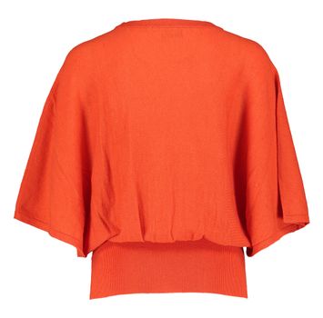 Oranje wollen trui met band onderaan en wijde mouwen Geep Essentiel