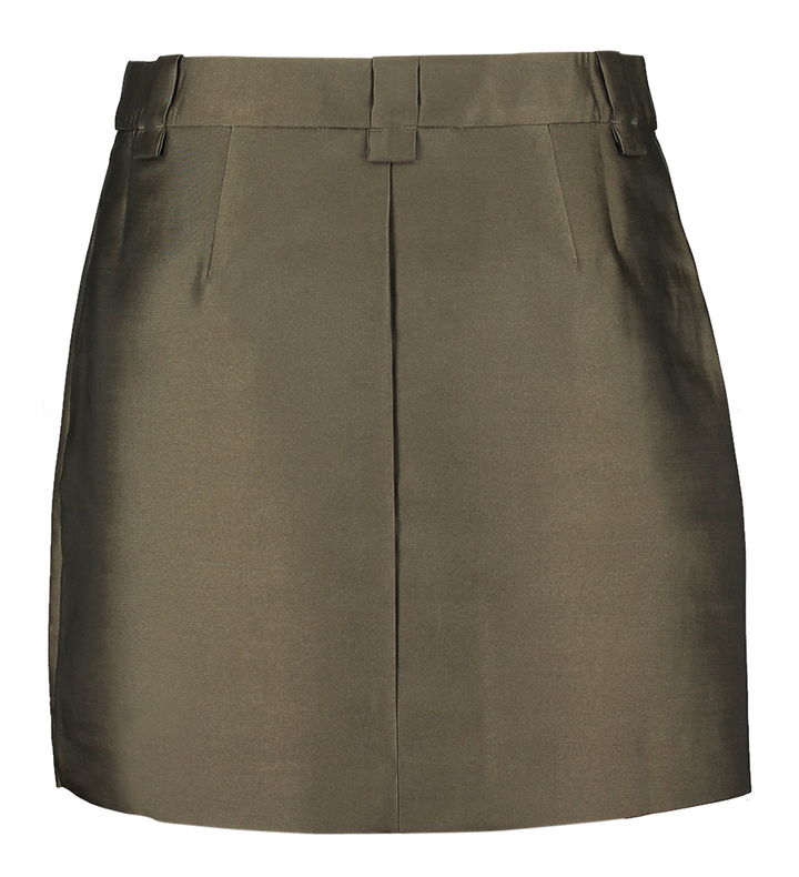 Kaki glanzende rok Oregon Skirt Second Female