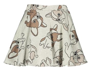Lichtgrijze rok met hondenprint Elsy 