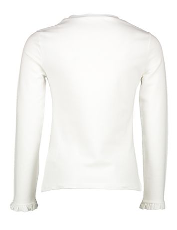 Ecru t-shirt met lange mouwen met figuur hond Elsy