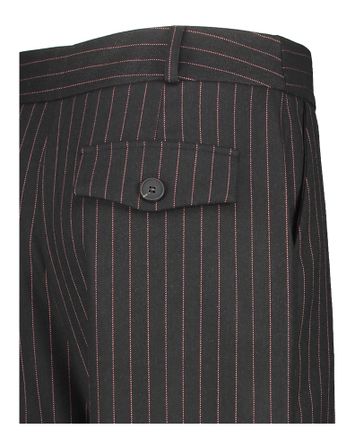 Zwarte geklede broek met rode streep Annie Nathalie Vleeschouwer 