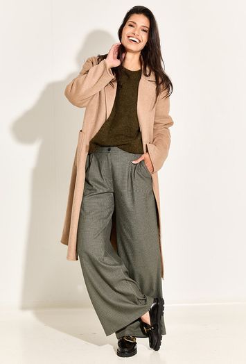 Broek in bruin en groene vichy print Edward Nathalie Vleeschouwer