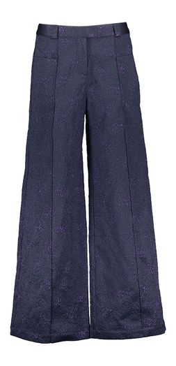 Donkerblauwe broek met paarse glitter met opgestikte zakken Bolivar Nathalie Vleeschouwer