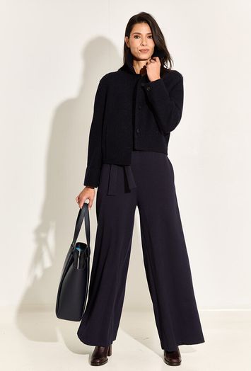Donkerblauwe jumpsuit met driekwart mouwen Nathalie Vleeschouwer