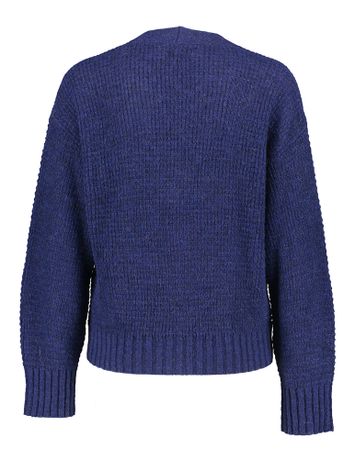 Donkerblauwe wollen gilet met knopen Amsterdam Nathalie Vleeschouwer