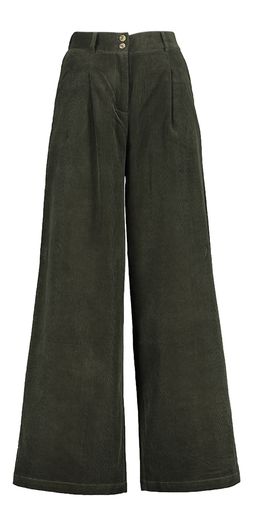 Groene lange wijde broek in riblfuweel Philo FRNCH 