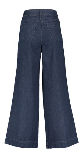 Donkerblauwe wijde jeans met bandplooien Patience Frnch