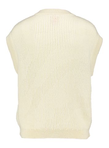 Creme kleurige wollenn mouwloze gilet met rits O'Leary K&J