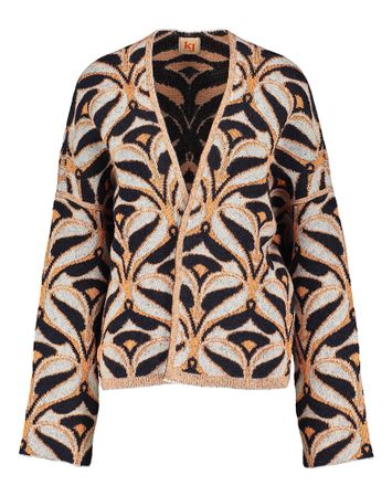 Grijskleurige gilet met zwarte en oranje print Olympia K&J