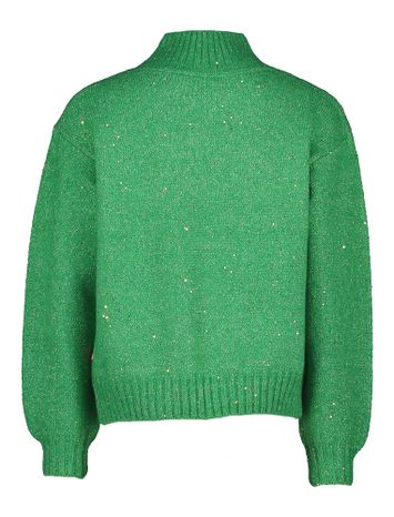 Groene glinsterende pull met fuchsia opdruk Billieblush