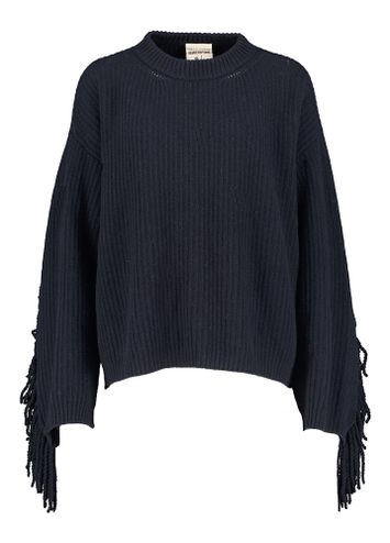 Blauwe pull met franjes Semicouture 