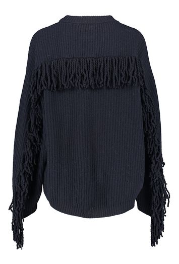 Blauwe pull met franjes Semicouture 