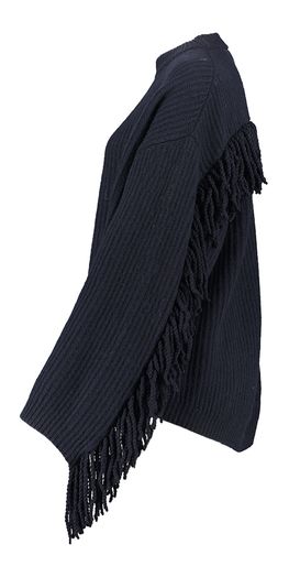 Blauwe pull met franjes Semicouture 