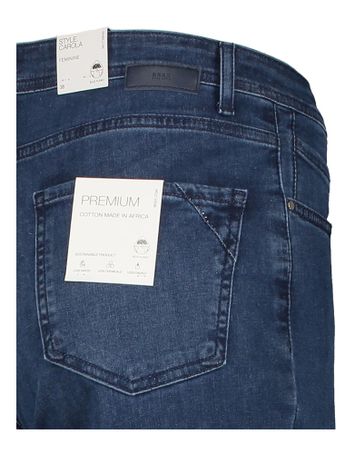 Donkerblauwe straight jeans Style Carola Brax