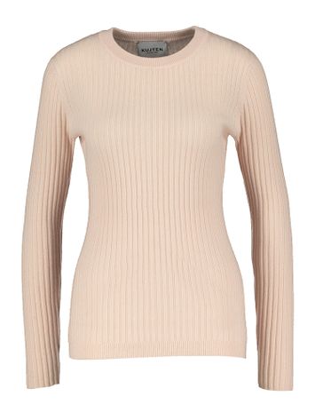 Lichtroze trui in cashmere met ribbels Bibi Kujten
